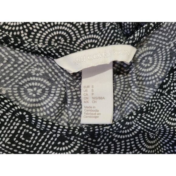 H&M Conscious Collection women's black white geometrical high low tank top small - Picture 4 of 6